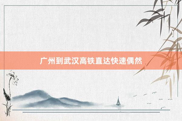 广州到武汉高铁直达快速偶然